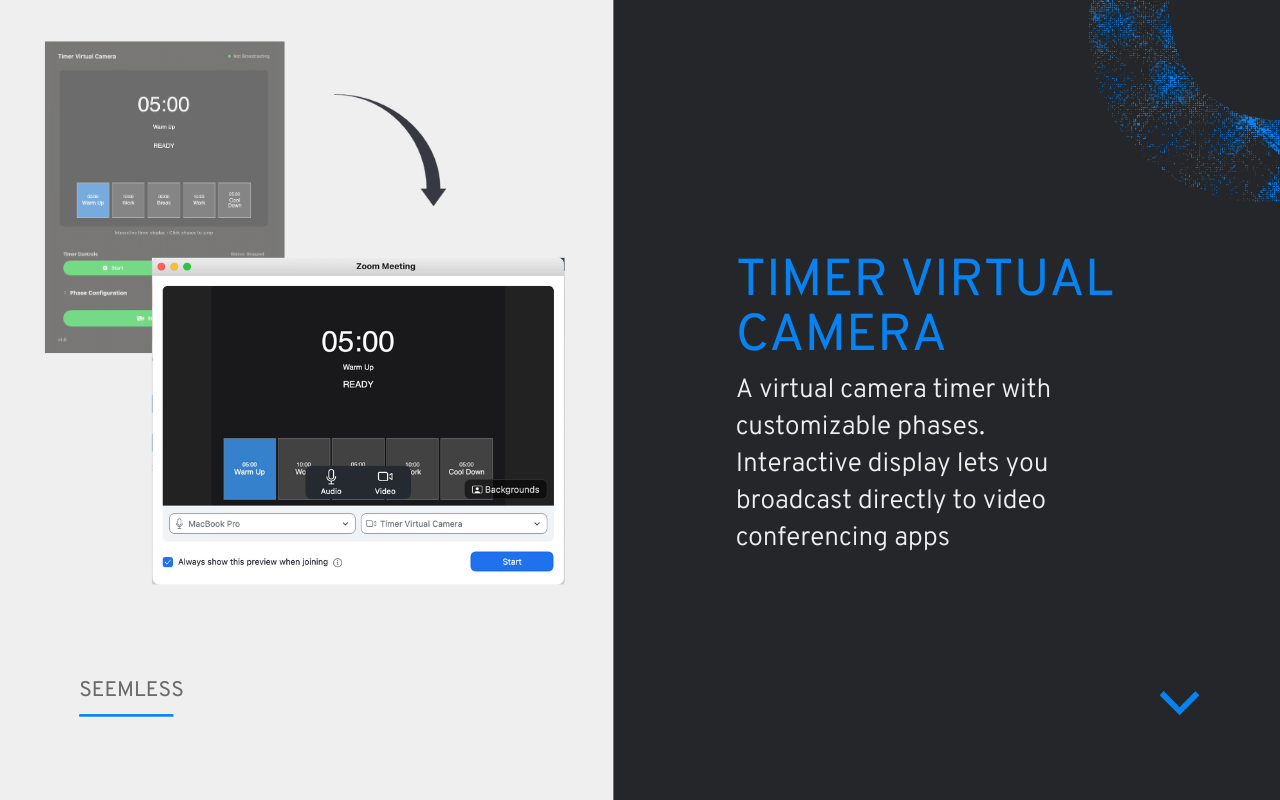 Timer Virtual Camera Main Interface